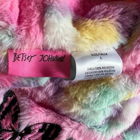 Betsey Johnson Cozy Faux Hoodie Sz L - Picture 5 of 5